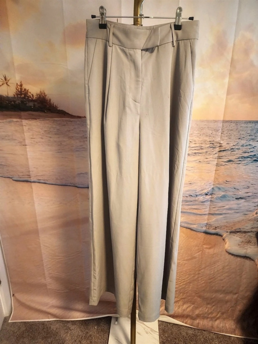 Commense Wide Leg Pants in Light Grey Size Small NWT